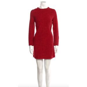 Akris Punto Red Zip Sweater Dress L
